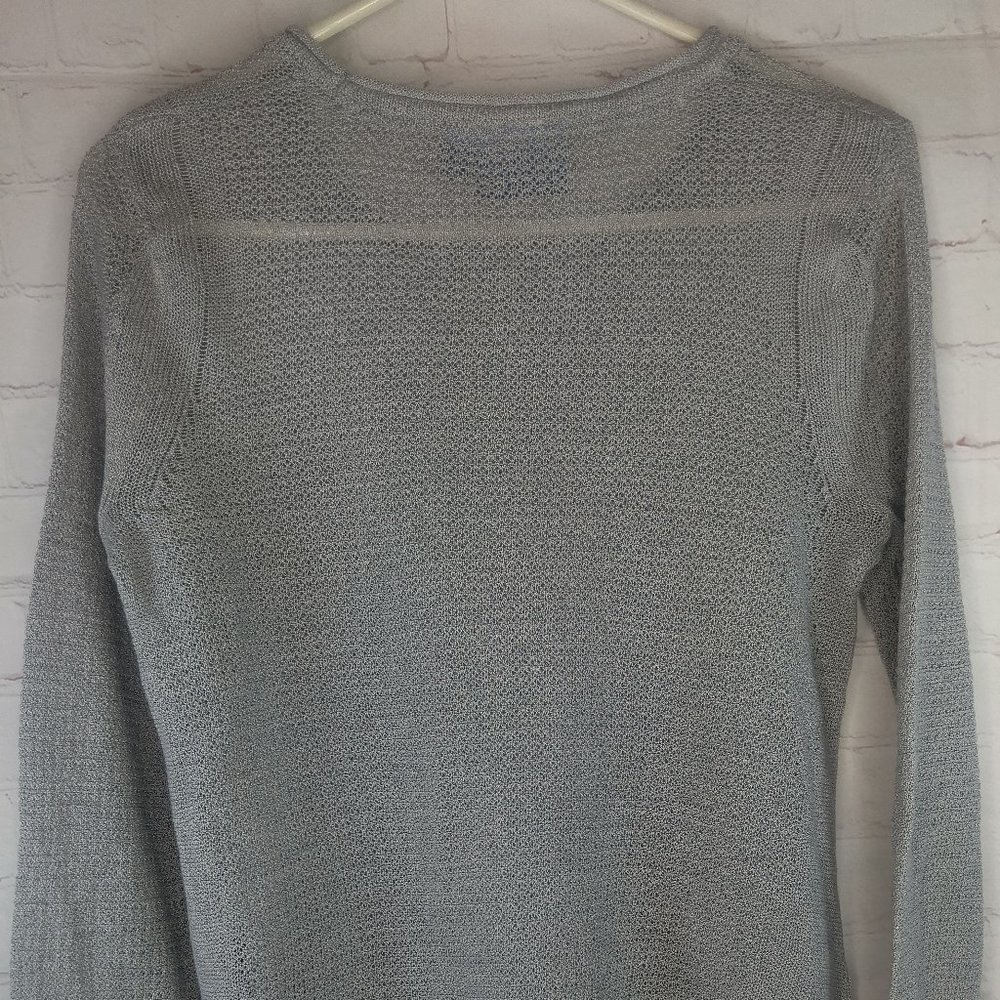 Vera Wang Simply Vera Mesh Light Gray Sweater